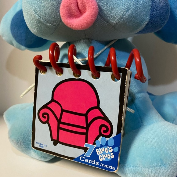 Blue’s Clues Plush Viacom 1998 Vintage Stuffed Animal Blue Dog Toy With Notebook - Picture 10 of 13